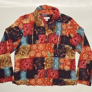 Christopher and banks multi-patterned Dress shirt Size: L